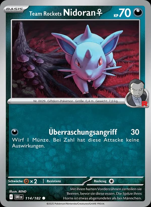 Team Rockets Nidoran♀ card in German