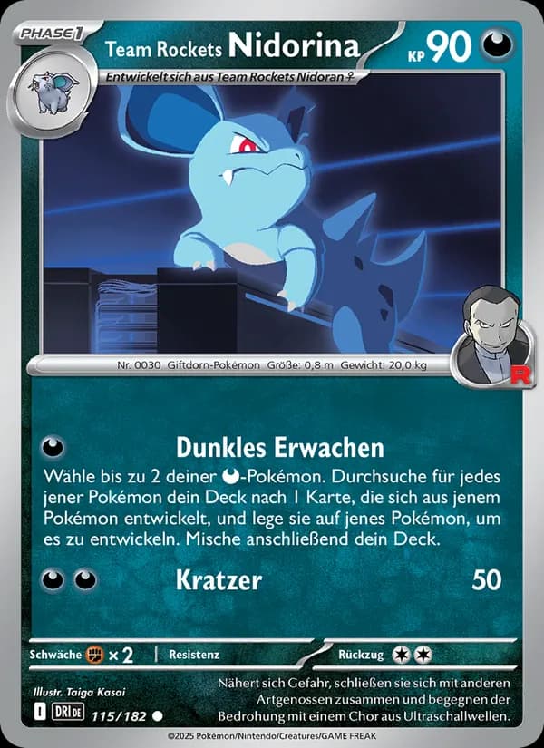 Team Rockets Nidorina card in German