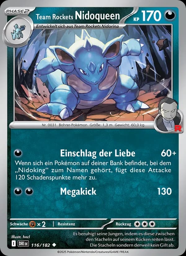 Team Rockets Nidoqueen card in German