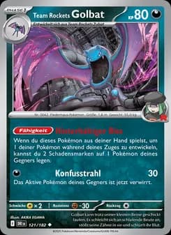 Team Rockets Golbat card in German