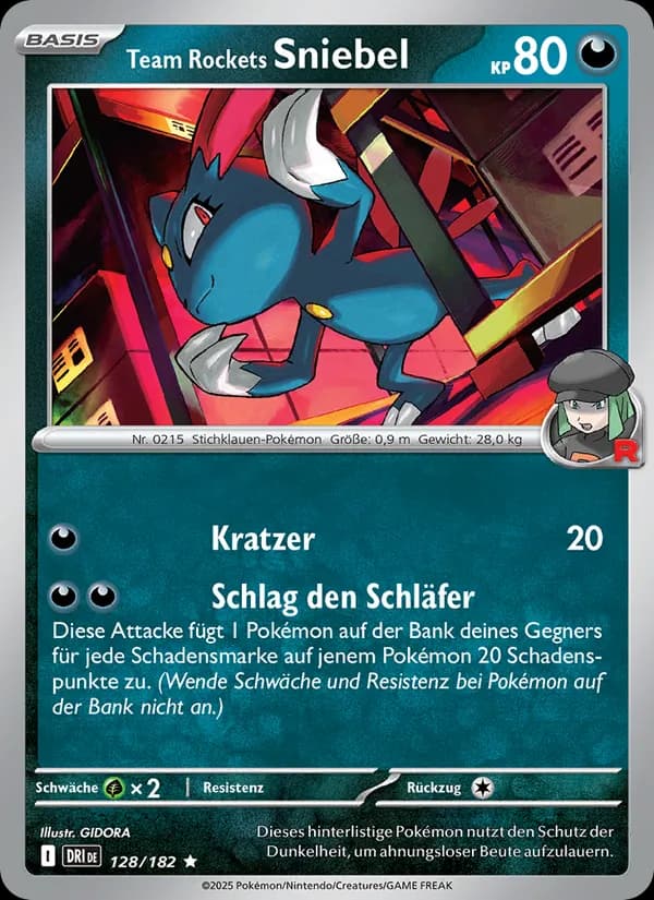 Team Rockets Sniebel card in German