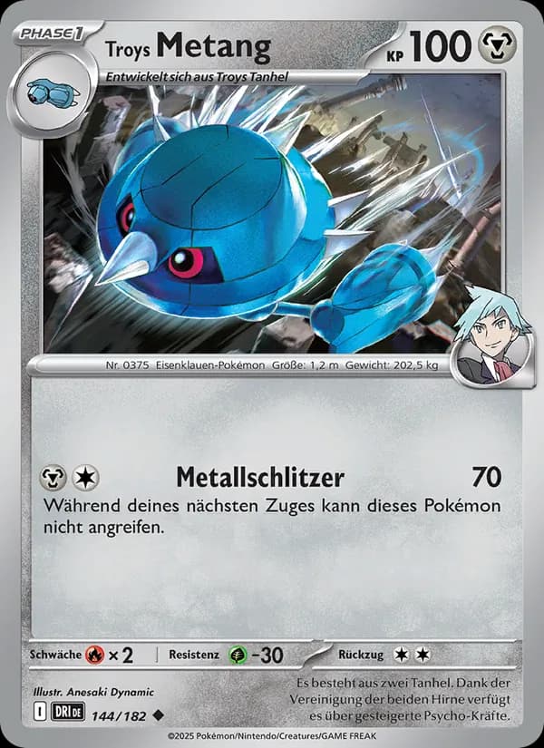 Troys Metang card in German