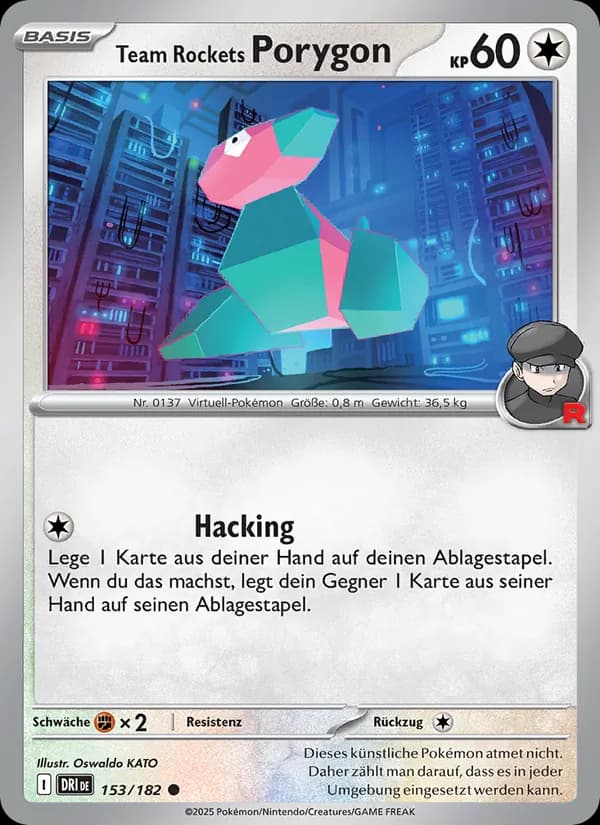 Team Rockets Porygon card in German