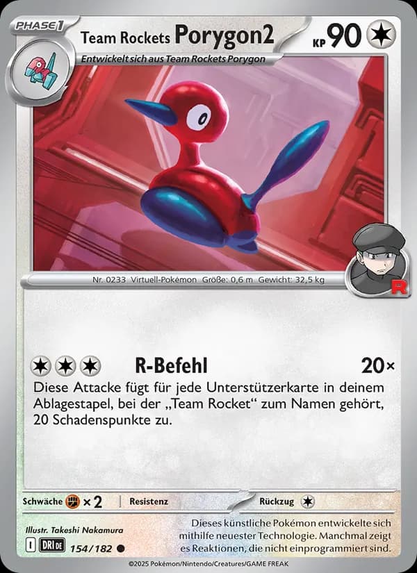 Team Rockets Porygon2 card in German