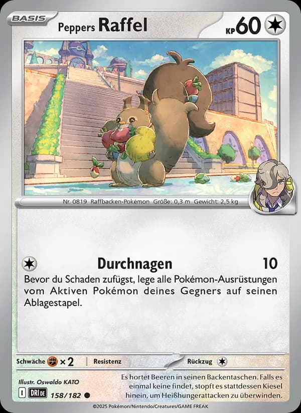 Peppers Raffel card in German