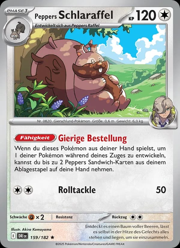 Peppers Schlaraffel card in German