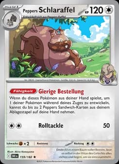 Peppers Schlaraffel card in German