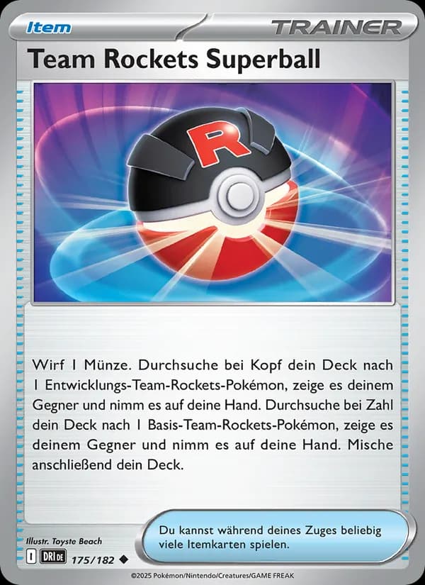 Team Rockets Superball card in German