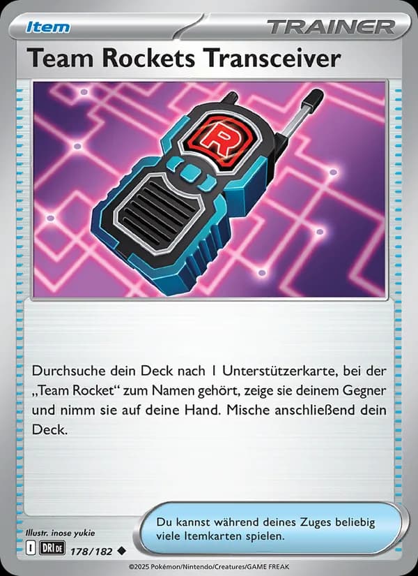 Team Rockets Transceiver card in German