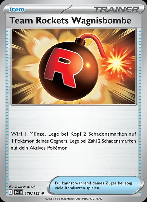 Team Rockets Wagnisbombe card in German