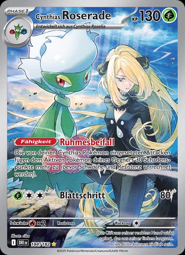 Cynthias Roserade card in German
