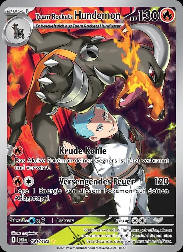 Team Rockets Hundemon card in German
