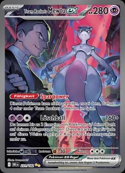 Team Rockets Mewtu-ex card in German