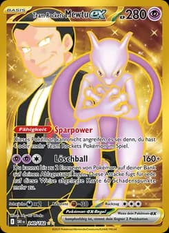 Team Rockets Mewtu-ex card in German