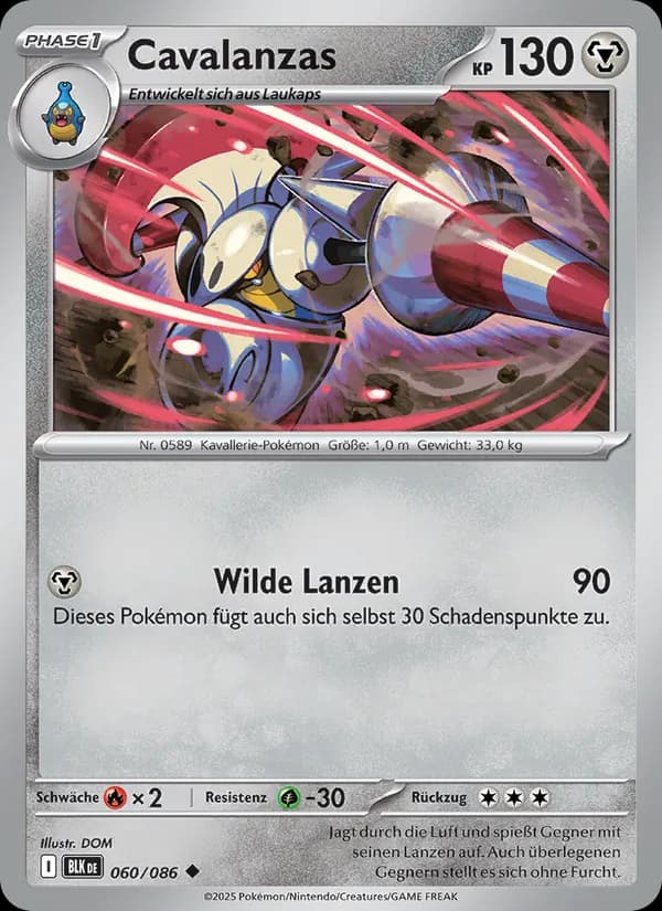 Cavalanzas card in German
