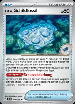Antikes Schildfossil card in German