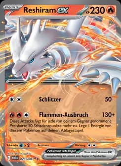 Reshiram-ex card in German