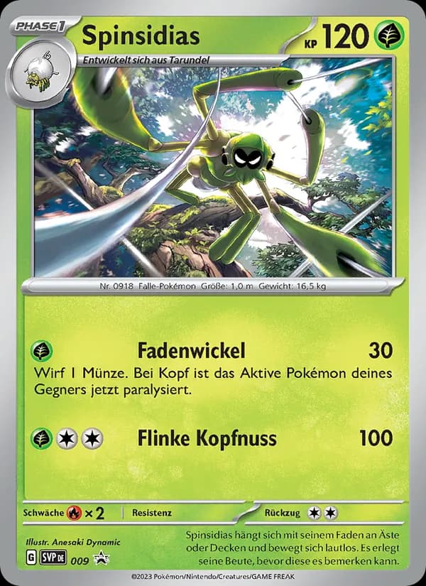 Spinsidias card in German