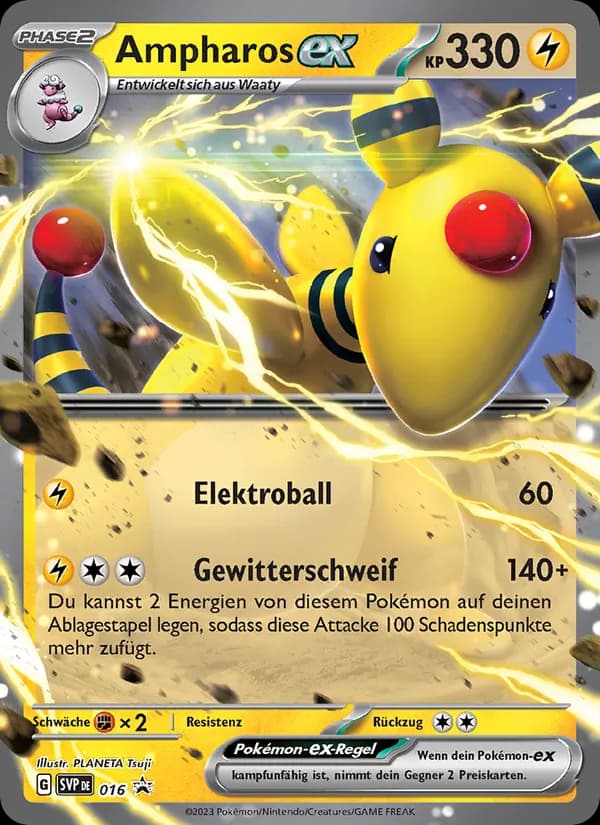 Ampharos-ex card in German