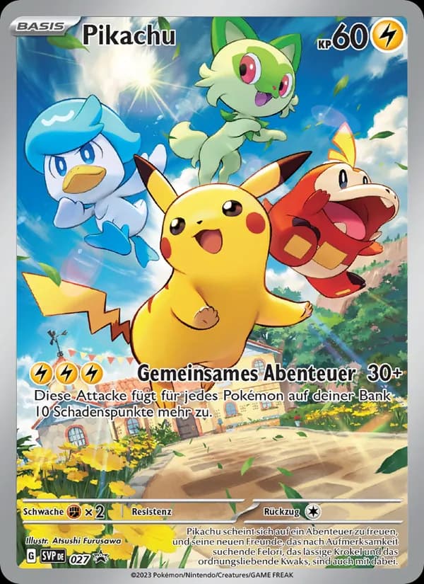 Pikachu card in German