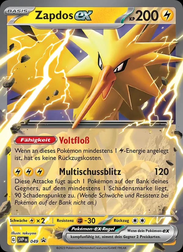 Zapdos-ex card in German