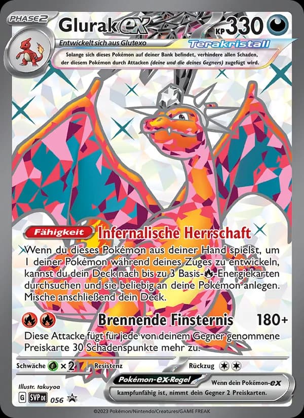 Glurak-ex card in German