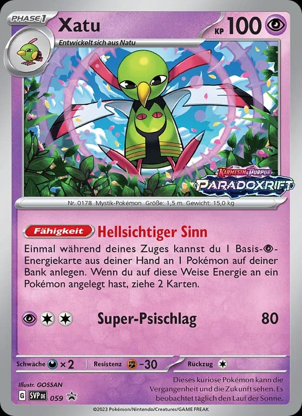 Xatu card in German
