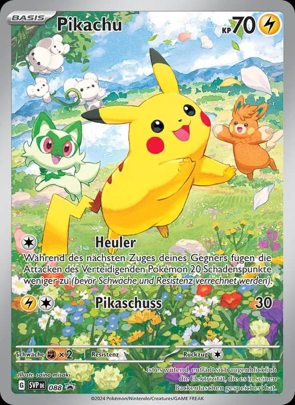 Pikachu card in German