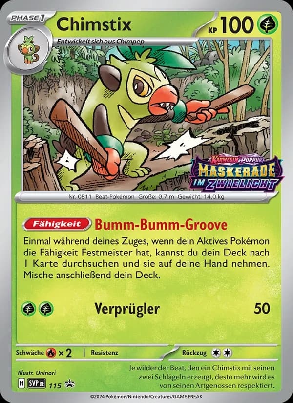 Chimstix card in German