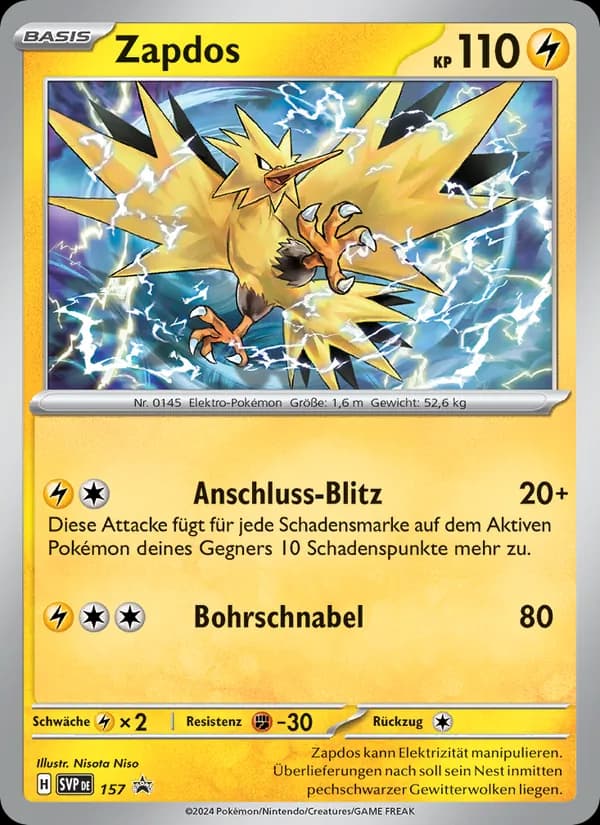 Zapdos card in German