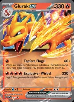 Glurak-ex card in German