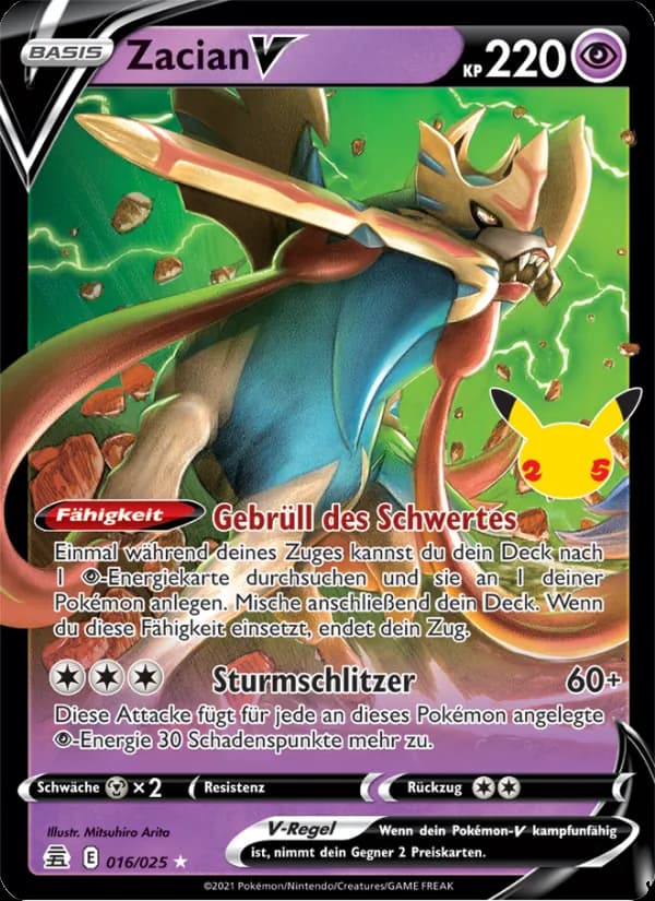 Zacian V card in German