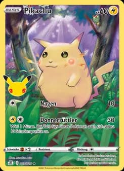 Pikachu card in German
