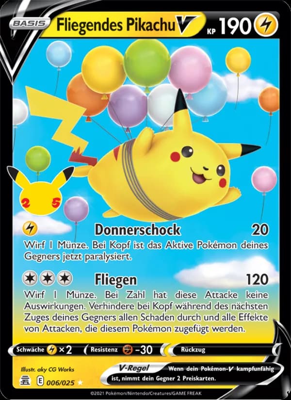 Fliegendes Pikachu V card in German