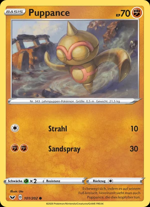 Puppance card in German