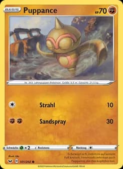 Puppance card in German