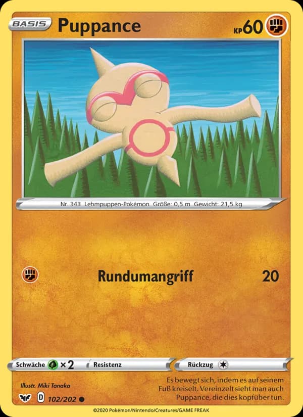 Puppance card in German