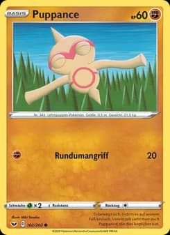 Puppance card in German
