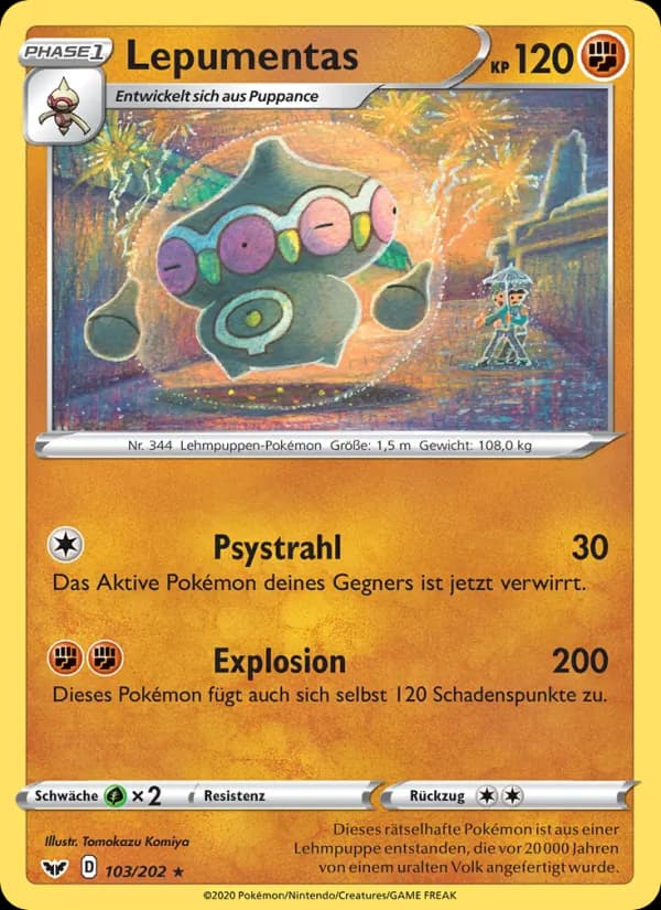 Lepumentas card in German