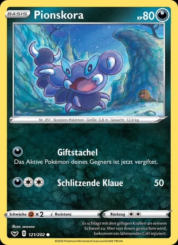 Pionskora card in German