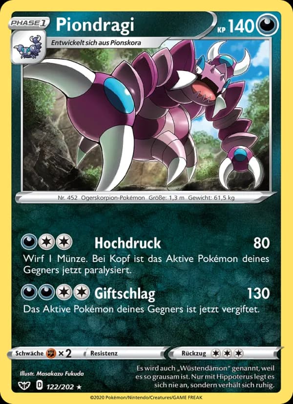 Piondragi card in German