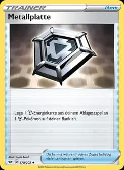 Metallplatte card in German