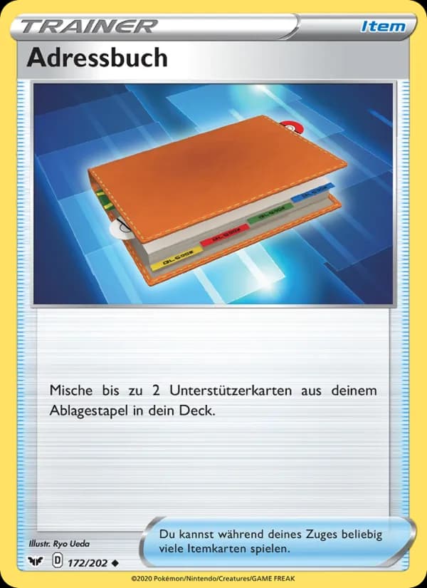 Adressbuch card in German