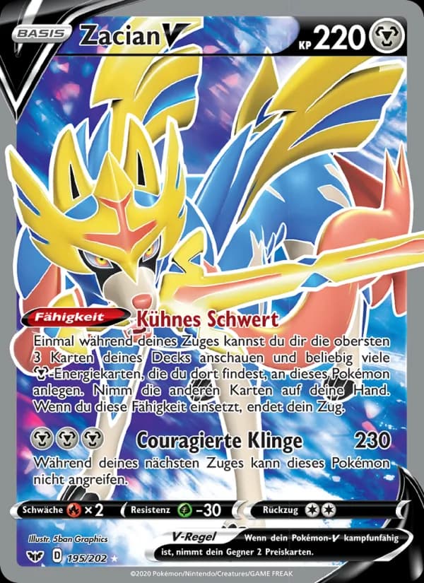 Zacian V card in German