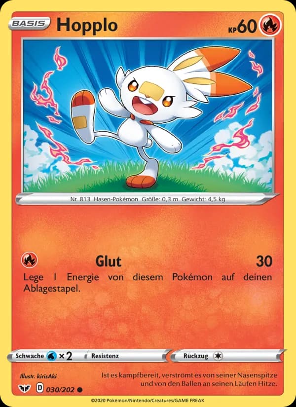 Hopplo card in German