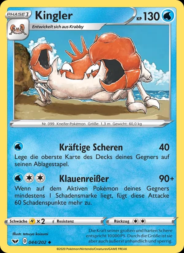 Kingler card in German
