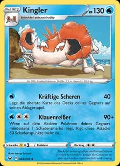 Kingler card in German