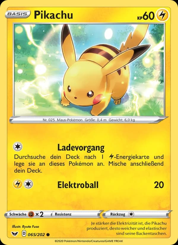 Pikachu card in German