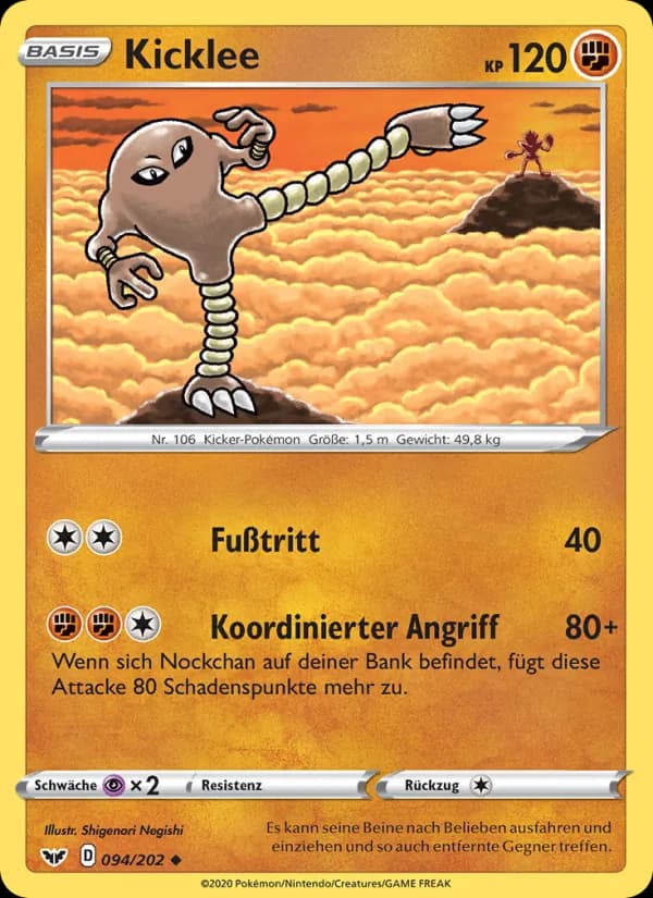 Kicklee card in German