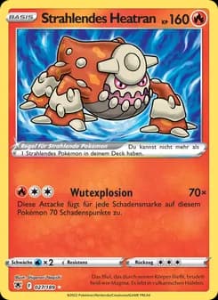 Strahlendes Heatran card in German